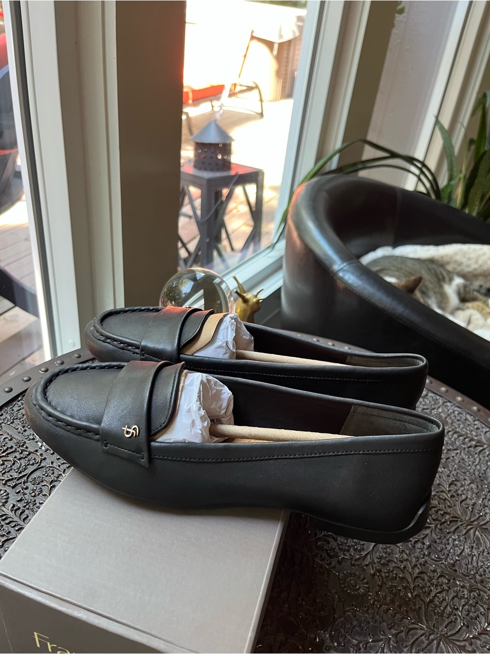 FRANCO SARTO FARIS LEATHER LOAFERS IN BLACK 8.5
